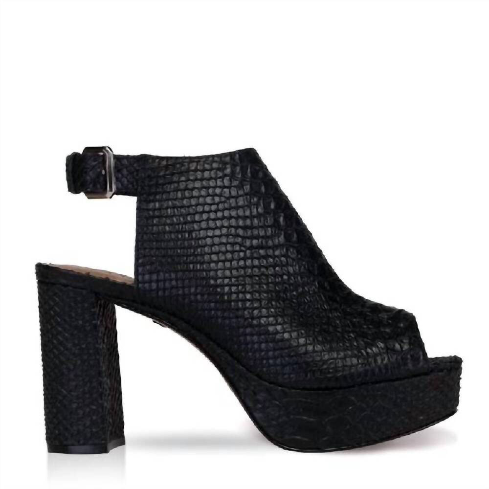 NEW CARRANO women's snake leather platform in black